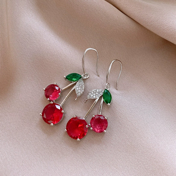 Alloy Fruit Shaped Diamond Set Women's Earrings