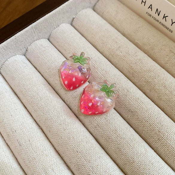 Alloy Fruit Shaped Diamond Set Women's Earrings