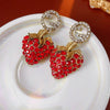 Alloy Fruit Shaped Diamond Set Women's Earrings