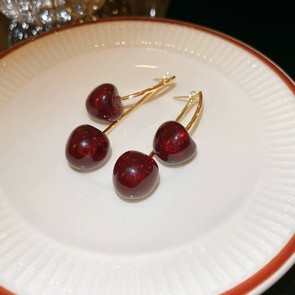 Alloy Fruit Shaped Diamond Set Women's Earrings
