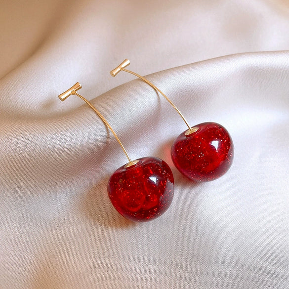Alloy Fruit Shaped Diamond Set Women's Earrings