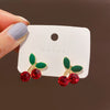 Alloy Fruit Shaped Diamond Set Women's Earrings