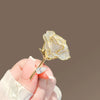 Alloy Fulldiamond Rose Brooch For Women Electroplated Luxury Fashion Accessories