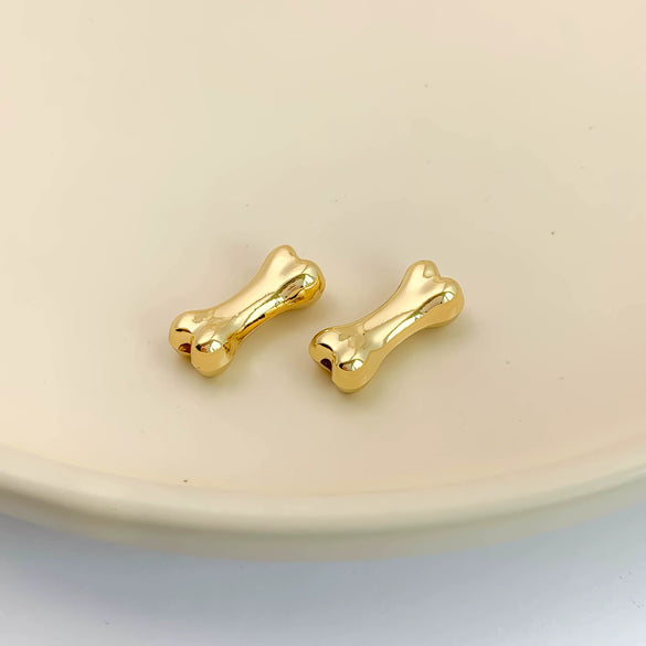 Alloy Fun Bone Beads Electroplated Ins Style Diy Accessories For Jewelry Making