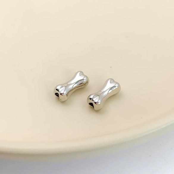 Alloy Fun Bone Beads Electroplated Ins Style Diy Accessories For Jewelry Making