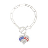 Alloy Geometric American Flag Fivepointed Star Chain Bracelet Electroplated Unisex