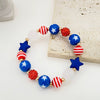 Alloy Geometric American Flag Fivepointed Star Chain Bracelet Electroplated Unisex