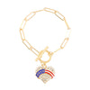 Alloy Geometric American Flag Fivepointed Star Chain Bracelet Electroplated Unisex