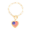Alloy Geometric American Flag Fivepointed Star Chain Bracelet Electroplated Unisex