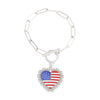 Alloy Geometric American Flag Fivepointed Star Chain Bracelet Electroplated Unisex