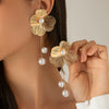 Alloy Geometric And Flower Patterned Electroplated Threedimensional Ginkgo Leaf Women's Earrings