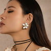 Alloy Geometric And Flower Patterned Electroplated Threedimensional Ginkgo Leaf Women's Earrings