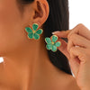 Alloy Geometric And Flower Patterned Electroplated Threedimensional Ginkgo Leaf Women's Earrings