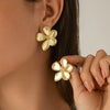 Alloy Geometric And Flower Patterned Electroplated Threedimensional Ginkgo Leaf Women's Earrings
