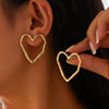 Alloy Geometric And Heart Shape Liquid Love Tassel Earrings For Women With Electroplating