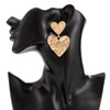 Alloy Geometric And Heart Shape Liquid Love Tassel Earrings For Women With Electroplating