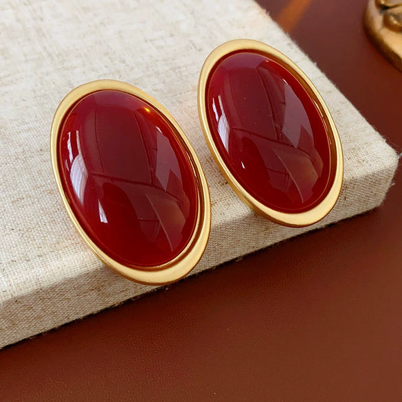 Alloy Geometric Ankola Red Electroplated Earrings For Women