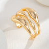 Alloy Geometric Asymmetrical Open Crystal Chain Stacked Finger Bracelet For Women With Electroplating