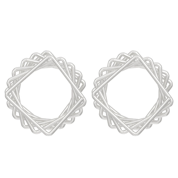 Alloy Geometric Asymmetrical Vortex Twisted Line Electroplated Women's Earrings