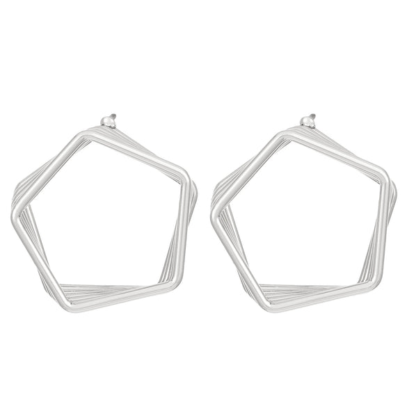 Alloy Geometric Asymmetrical Vortex Twisted Line Electroplated Women's Earrings
