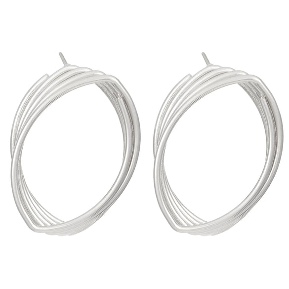 Alloy Geometric Asymmetrical Vortex Twisted Line Electroplated Women's Earrings