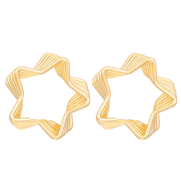 Alloy Geometric Asymmetrical Vortex Twisted Line Electroplated Women's Earrings