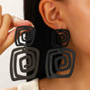 Alloy Geometric Asymmetrical Vortex Twisted Line Electroplated Women's Earrings