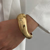 Alloy Geometric Asymmetrical Wide Bracelet For Women Punk Style Electroplated