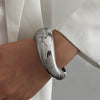 Alloy Geometric Asymmetrical Wide Bracelet For Women Punk Style Electroplated