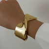 Alloy Geometric Asymmetrical Wide Bracelet For Women Punk Style Electroplated