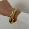Alloy Geometric Asymmetrical Wide Bracelet For Women Punk Style Electroplated