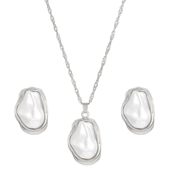 Alloy Geometric Baroque Pearl Collar Choker Necklace With Electroplating For Women