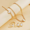 Alloy Geometric Baroque Pearl Collar Choker Necklace With Electroplating For Women