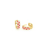 Alloy Geometric Black And White Checkerboard Light Luxury Women's Earrings With Real Gold Plating