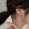 Alloy Geometric Black And White Checkerboard Light Luxury Women's Earrings With Real Gold Plating