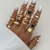 Alloy Geometric Black Butterfly Diamond Pearl Ring Dripping Oil Highend Unisex