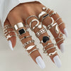 Alloy Geometric Black Butterfly Diamond Pearl Ring Dripping Oil Highend Unisex