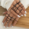 Alloy Geometric Black Butterfly Diamond Pearl Ring Dripping Oil Highend Unisex
