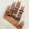 Alloy Geometric Black Butterfly Diamond Pearl Ring Dripping Oil Highend Unisex