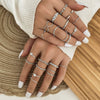 Alloy Geometric Black Butterfly Diamond Pearl Ring Dripping Oil Highend Unisex