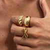 Alloy Geometric Bow Opening Finger Ring For Women With Electroplating Design