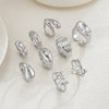 Alloy Geometric Bow Pattern Electroplated Ring Set For Women