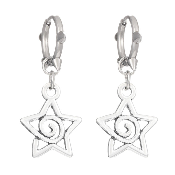 Alloy Geometric Bow Swirl Rivet Gothic Punk Style Women's Earrings Electroplated