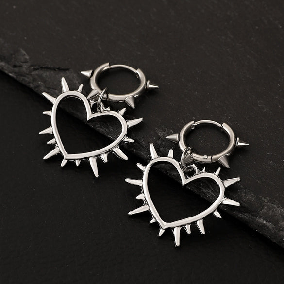 Alloy Geometric Bow Swirl Rivet Gothic Punk Style Women's Earrings Electroplated