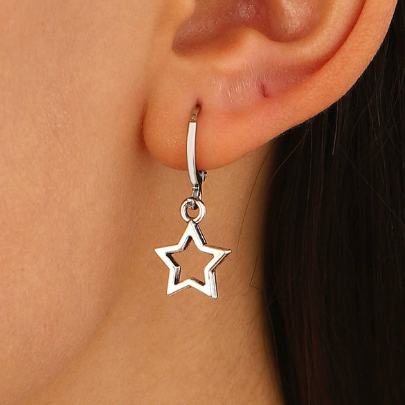 Alloy Geometric Bow Swirl Rivet Gothic Punk Style Women's Earrings Electroplated