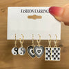 Alloy Geometric Butterfly And Peach Heart Pendant Earrings With Electroplating