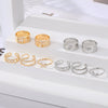 Alloy Geometric Butterfly Hollow Chain Ring Set Electroplated Unisex