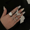 Alloy Geometric Butterfly Irregular Ring Electroplated For Women