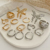 Alloy Geometric Butterfly Irregular Ring Electroplated For Women