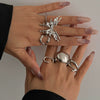 Alloy Geometric Butterfly Irregular Ring Electroplated For Women